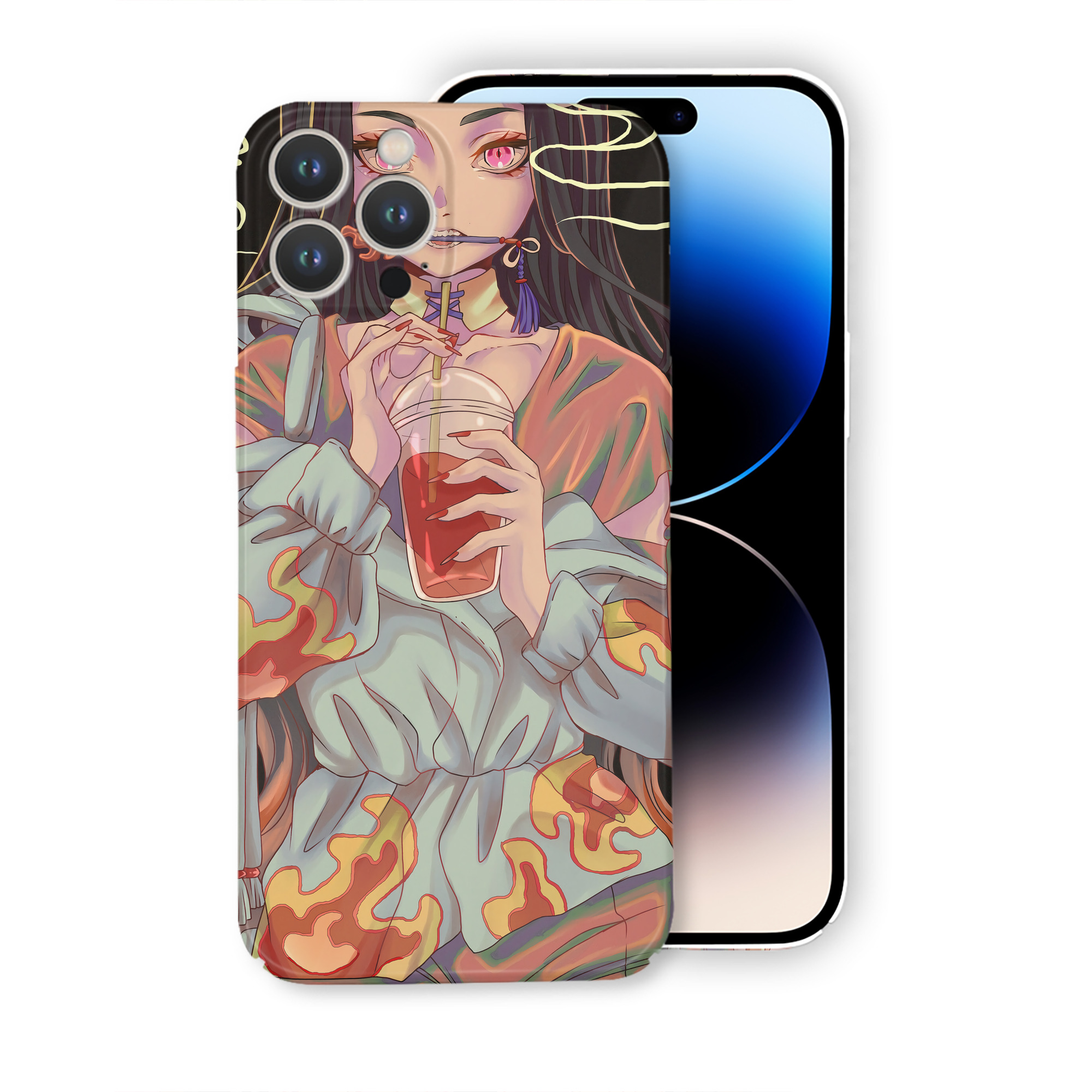 （画像用） 鬼滅の刃（きめつのやいば）竈門 禰󠄀豆子／かまど ねずこ Kamado Nezuko 【iPhone 14シリーズ対応】ハードケース
